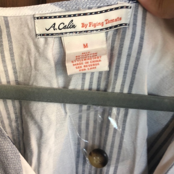 Stripped Button Down Midi Dress - Picture 6 of 7